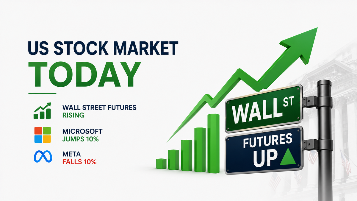 US Stock Market Today: Wall Street Futures Rebound as Microsoft Soars 10%, Tech Stocks Lift Sentiment