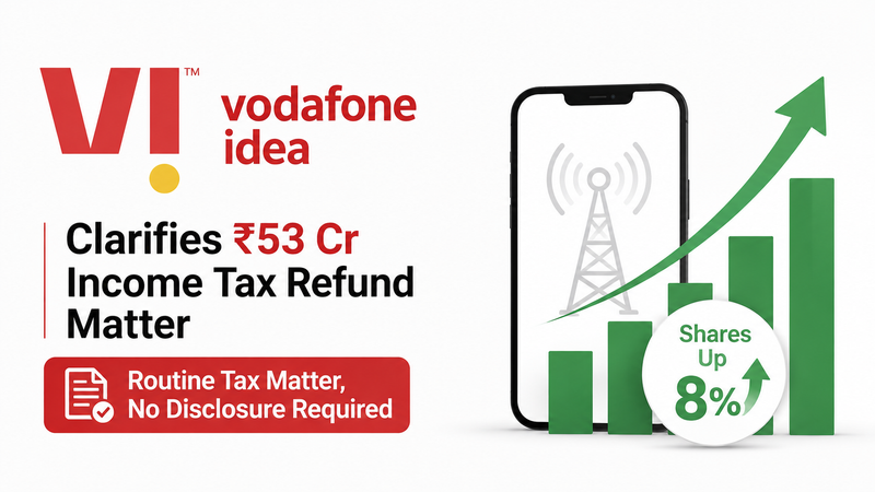 Vodafone Idea Clarifies ₹53 Crore Tax Refund Matter as Shares Surge 8%