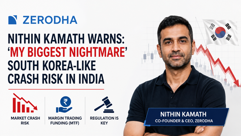 Nithin Kamath Warns of South Korea-Like Crash Risk in Indian Markets: Why Margin Trading Funding Is His 'Biggest Nightmare'